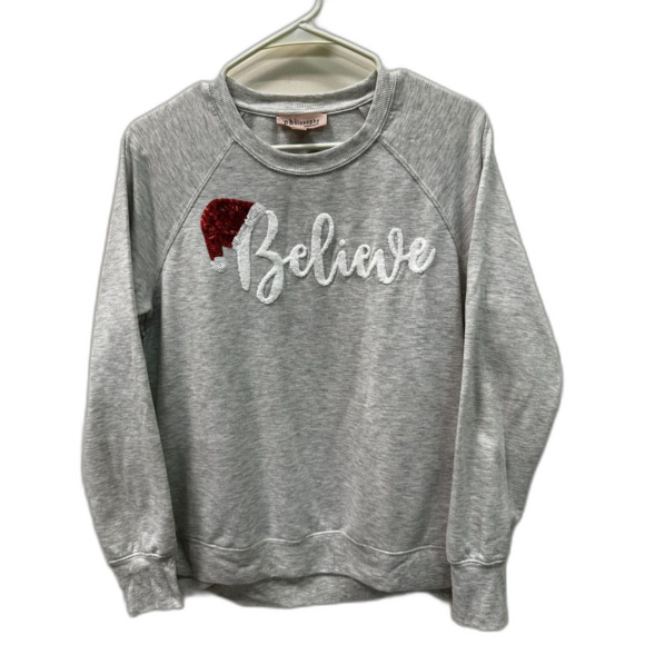 "Believe" Women's Christmas Sweatshirt, Like-New (S/P) - Picture 1 of 3